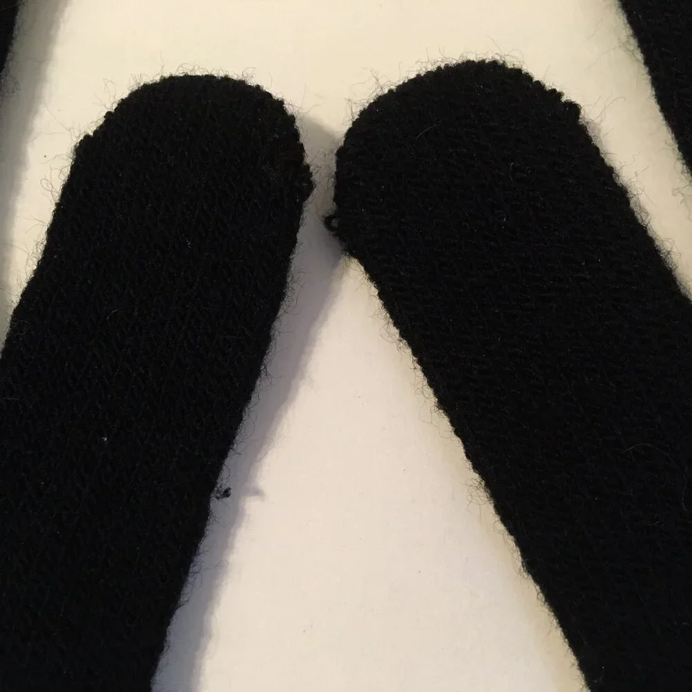 Black White Kids Gloves 2 Pair Boys Girls Children Unisex Knitted Stretch
